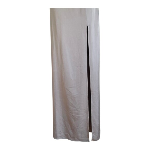 NWT Lovers Friends Dark Grey Satin Sheyla Gown Halter High Slit - Picture 4 of 6